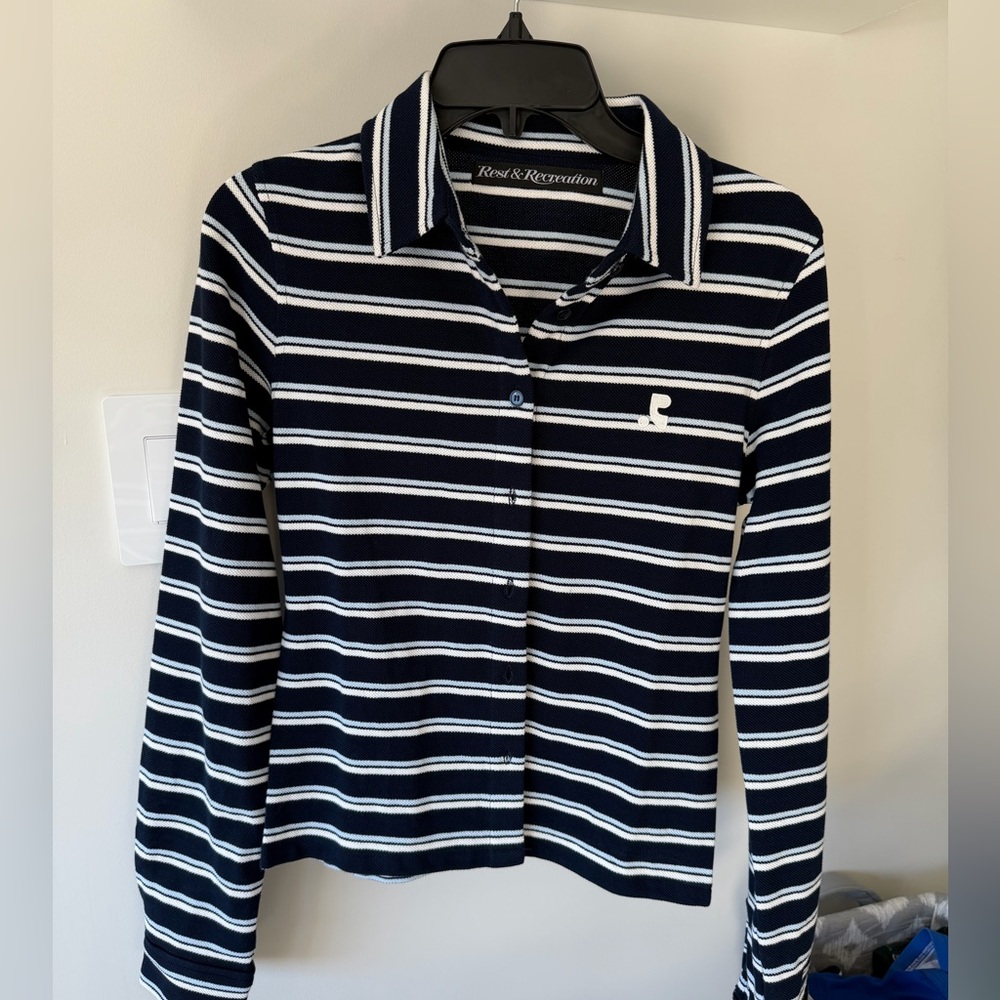 Brand New Rest & Recreation striped cardigan button up